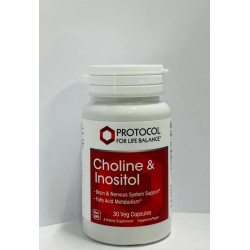 Холин и инозитол 250/250 мг, Protocol for Life Balance Choline & Inositol, 30 веганских капсул