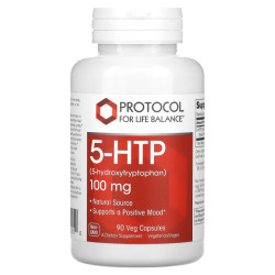 5-HTP 100 мг, Protocol for Life Balance 5-HTP, 90 рослинних капсул