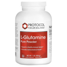 L глютамин, Protocol for Life Balance L Glutamine, чистый порошок, 454 г