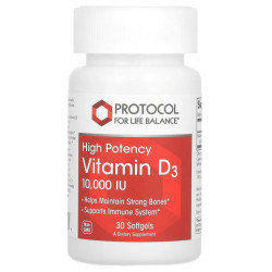 Вітамін D3 10000 МО, Protocol for Life Balance Vitamin D3, 30 гелевих капсул