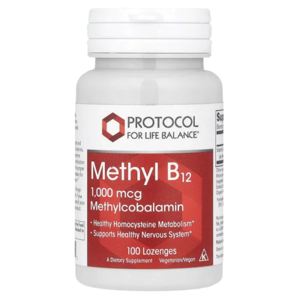Метил В12, Methyl B12, Protocol for Life Balance 1000 мкг, 100 пастилок