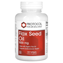Олія лляного насіння 1000 мг, Protocol for Life Balance Flax Seed Oil, 120 гелевих капсул