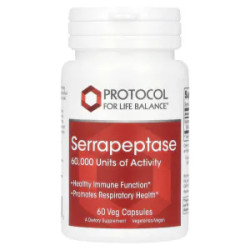 Серрапептаза веганські капсули, Protocol for Life Balance Serrapeptase, 60 капсул