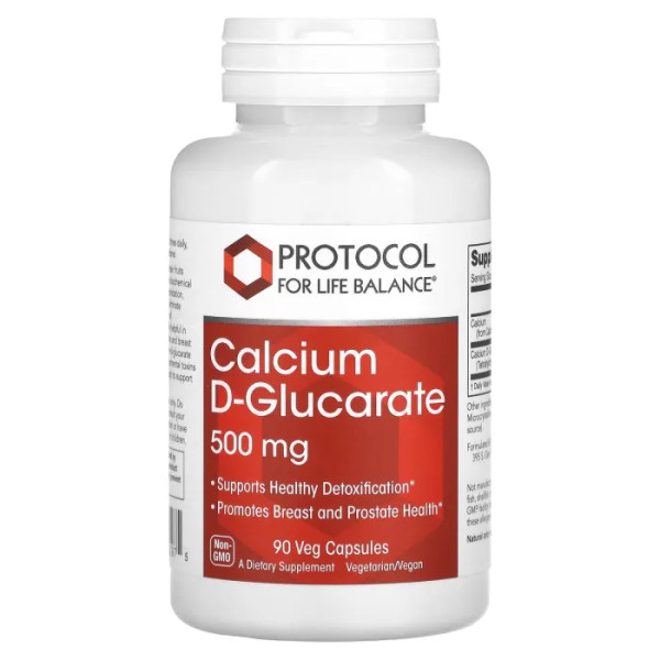 Кальцій D-глюкарат, Calcium D-Glucarate, Protocol for Life Balance, 500 мг, 90 вегетаріанських капсул