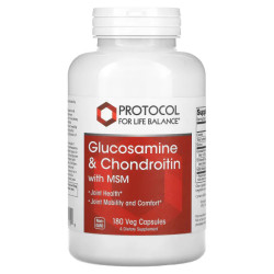 Глюкозамін і хондроїтин з MSM, Protocol for Life Balance Glucosamine & Chondroitin with MSM, 180 капсул