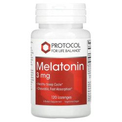 Мелатонин 3 мг, Protocol for Life Balance Melatonin, леденцы, 120 шт