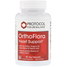 Підтримка мікрофлори кишечника, Protocol for Life Balance OrthoFlora Yeast Support, 90 вегетаріанських капсул