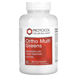 Мультивітаміни та суперфуд, Protocol for Life Balance Ortho Multi Greens, 180 рослинних капсул