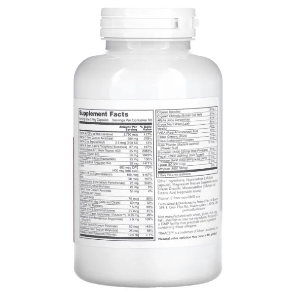 Мультивітаміни та Суперфуд, Ortho Multi Greens, Protocol for Life Balance, 180 рослинних капсул