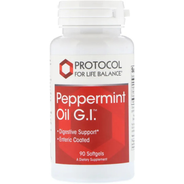 Масло мяты перечной, Peppermint Oil G.I., Protocol for Life Balance, 90 гелевых капсул