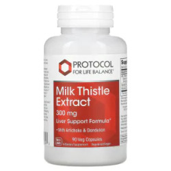 Расторопша экстракт 300 мг, веганские капсулы, Protocol for Life Balance Milk Thistle Extract, 90 капсул