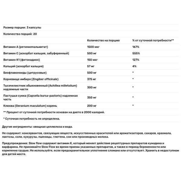Нормалізація менструального циклу, Slow Flow, Vitanica, для жінок, 60 капсул