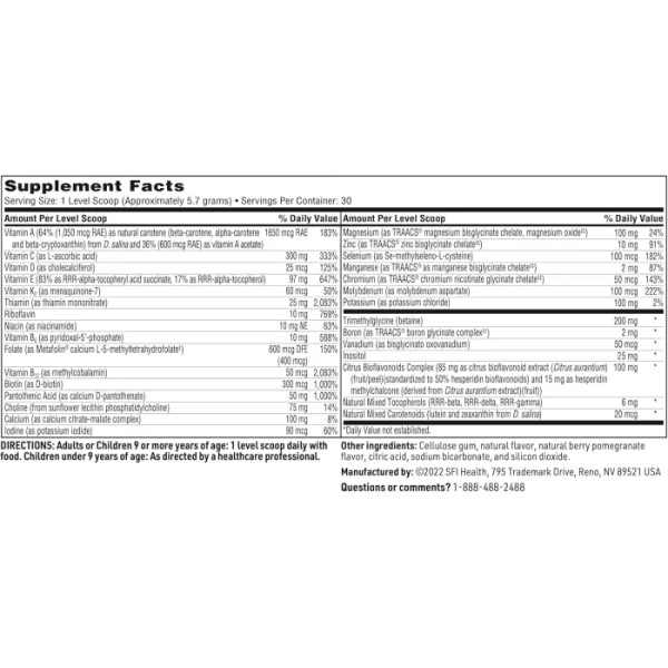 Мультивітаміни та мінерали для дітей, VitaSpectrum, Klaire Labs, без заліза та міді, ягідно-гранатовий смак, 171 г