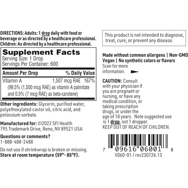 Вітамін А, Micellized Vitamin A, Klaire Labs, пальмітат вітаміну А та бета-каротин, для очей та імунітету, міцелізований, рідкий, 5000 МО, 30 мл