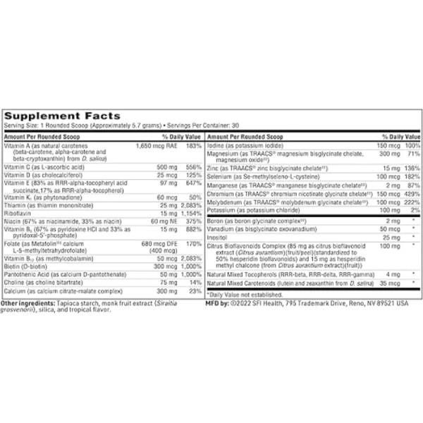 Мультивитамины и минералы для детей, VitaSpectrum, Klaire Labs, без железа и меди, тропический вкус, 171 г
