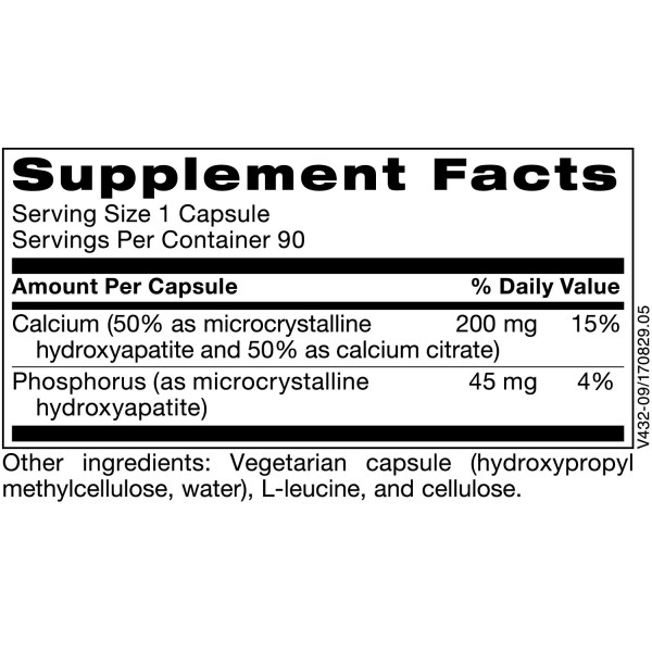 Кальцій (комплекс), Klaire Labs, 200 мг, 90 капсул