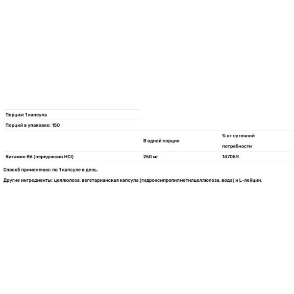 Витамин В6, Vitamin B6, Klaire Labs, 250 мг, 150 капсул