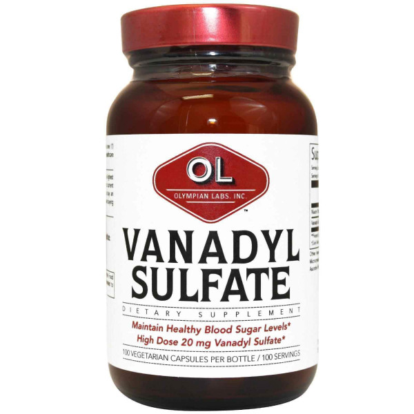 Ванадій сульфат, Vanadyl Sulfate, Olympian Labs Inc., 100 капсул