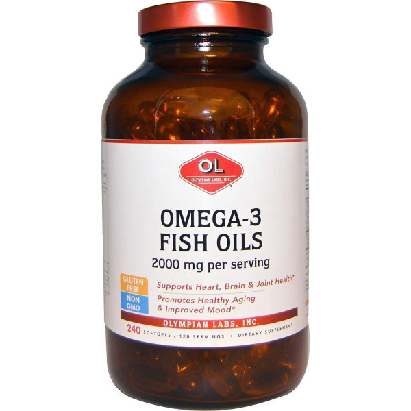 Омега-3 риб'ячий жир, Omega-3 Fish Oils, Olympian Labs Inc, 1000 мг, 240 капсул