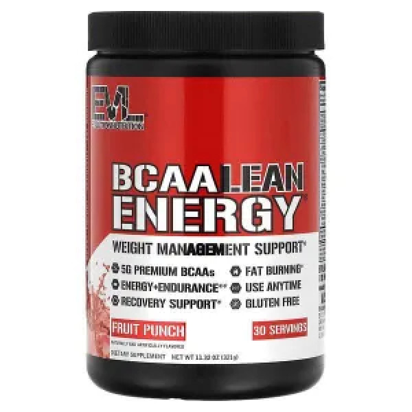 Амінокислоти BCAA, BCAA Lean Energy, EVLution Nutrition, зі смаком фруктового пуншу, 321 г
