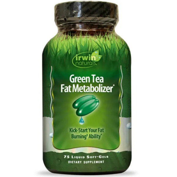 Зелений чай для обміну жирів, Green Tea Fat Metabolizer, Irwin Naturals, 75 гелевих капсул