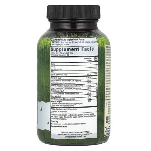 Очистка печени, расторопша, Liver Detox, Irwin Naturals, 60 гелевых капсул