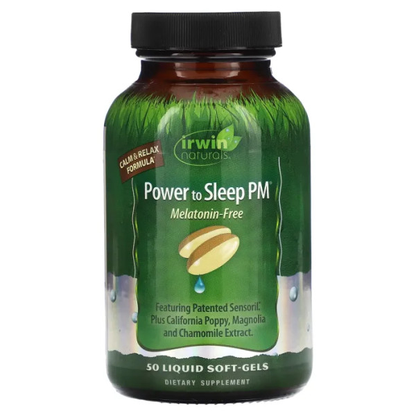 Формула сну без мелатоніну, Power to Sleep PM, Irwin Naturals, 50 гелевих капсул