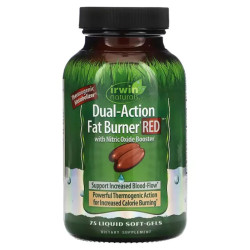 Жиросжигатель с усилителем оксида азота, Irwin Naturals Dual-Action Fat Burner Red, 75 гелевых капсул
