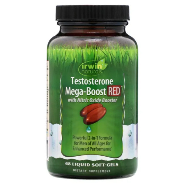 Тестостерон, Testosterone Mega-Boost RED, Irwin Naturals, 68 гелевих капсул