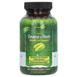 Очищення організму та підтримка зниження ваги, Irwin Naturals 2-In-1 Cleanse & Flush Weight Loss Support, 60 гелевих капсул
