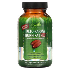 Поддержка кето диеты и жиросжигание, Keto-Karma Burn Fat Red Irwin Naturals, 72 жидкие гелевые капсулы