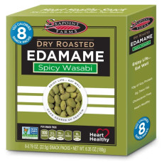 Сушені боби едамамі, Seapoint Farms Dry Roasted Edamame, пряна васабі, 8 пакетиків по 22,5 г