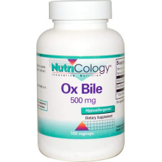 Екстракт бичачої жовчі, Nutricology Ox Bile, 500 мг, 100 капсул