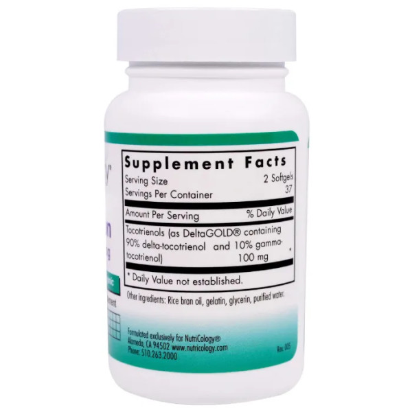 Токотріеноли, Tocotrienols, Nutricology, 50 мг, 75 капсул