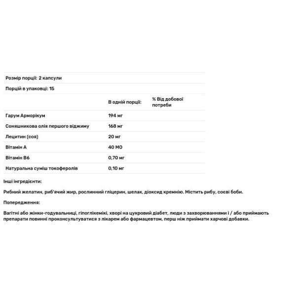 Стабіліум 200, Stabilium, Nutricology, 30 капсул