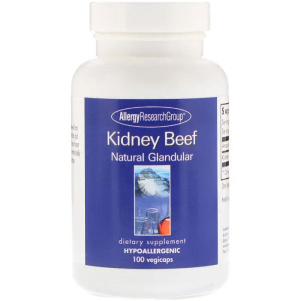 Яловичі нирки, Kidney Beef, Allergy Research Group, грандуляр, 100 капсул