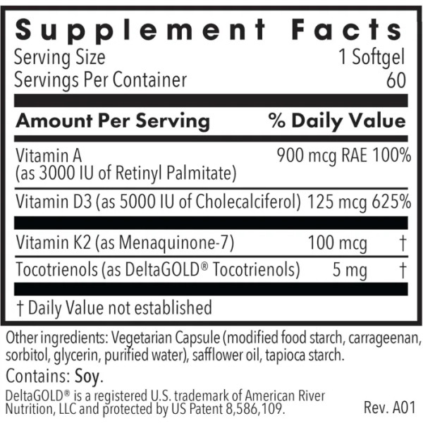 Вітамін D3, Vitamin D3 Complete, Allergy Research Group, з вітамінами А та К2, 5000 МО, 60 вегетаріанських гелевих капсул