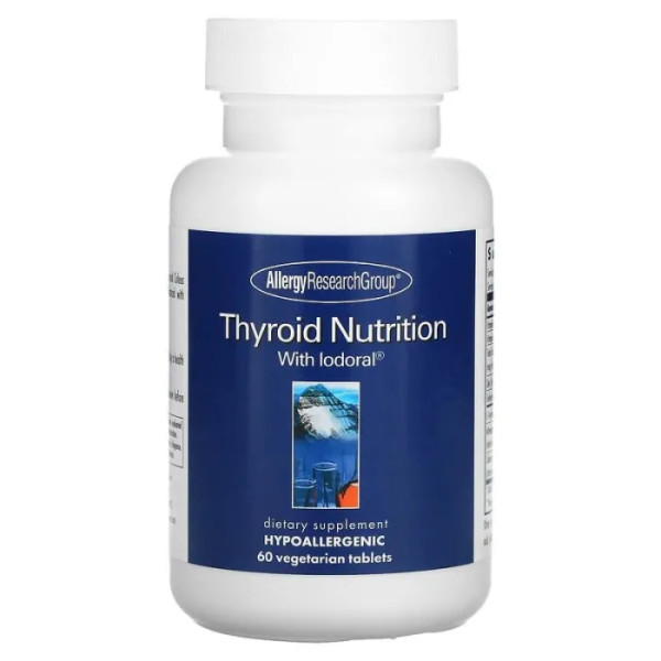Підтримка щитовидної залози з йодом, Thyroid Nutrition, Allergy Research Group, 60 вегетаріанських таблеток