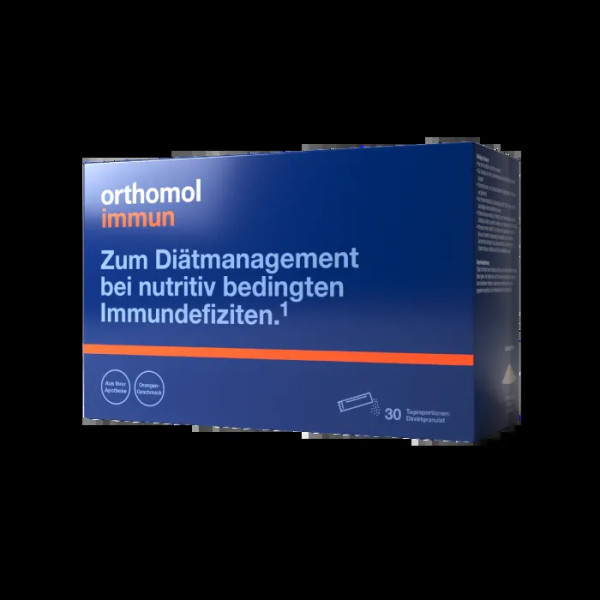 Витамины для иммунитета, Immun, Orthomol, вкус апельсина, 30 дней (30 порошков)