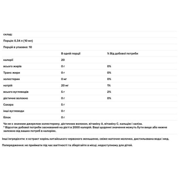 Женьшень і маточне молочко, Ginseng and Royal Jelly, Imperial Elixir, 10 пляшечок по 10 мл