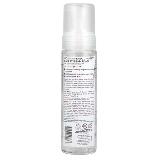 Піна для укладання волосся, Hair Styling Foam, Giovanni, щільність та об'єм, 207 мл