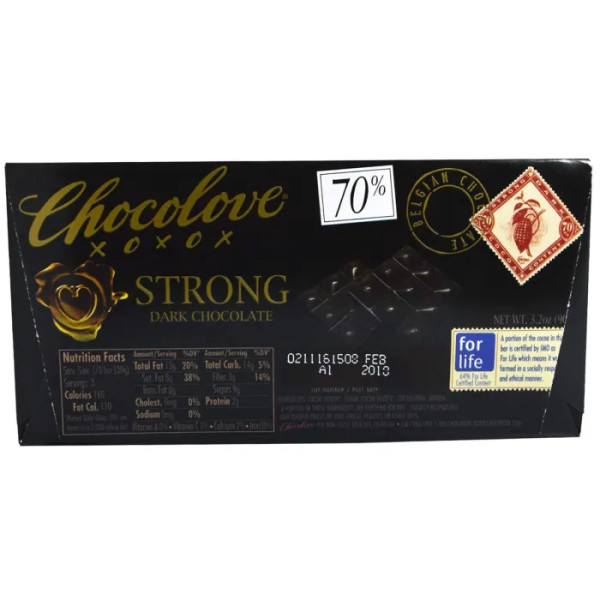 Сильно чорний шоколад, Strong Dark Chocolate, Chocolove, 90 г