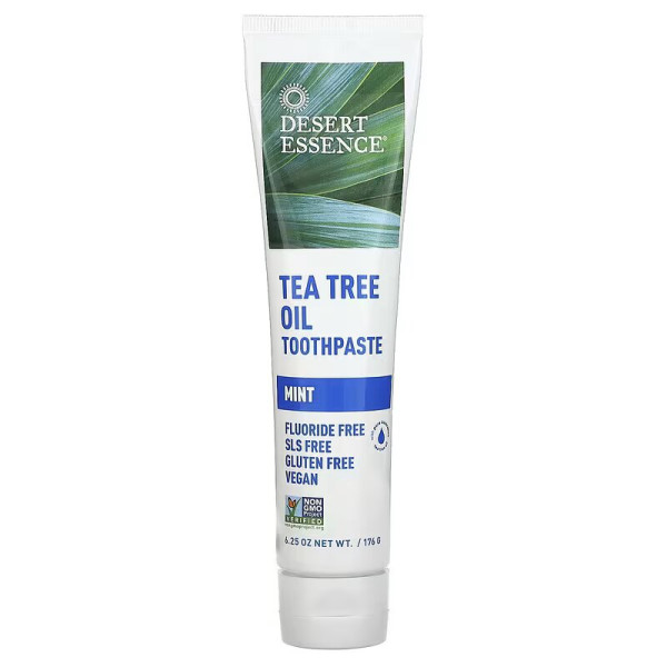 Зубна паста, чайне дерево та м'ята, Natural Tea Tree Oil Toothpaste, Desert Essence, 176 г.