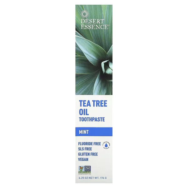 Зубна паста, чайне дерево та м'ята, Natural Tea Tree Oil Toothpaste, Desert Essence, 176 г.