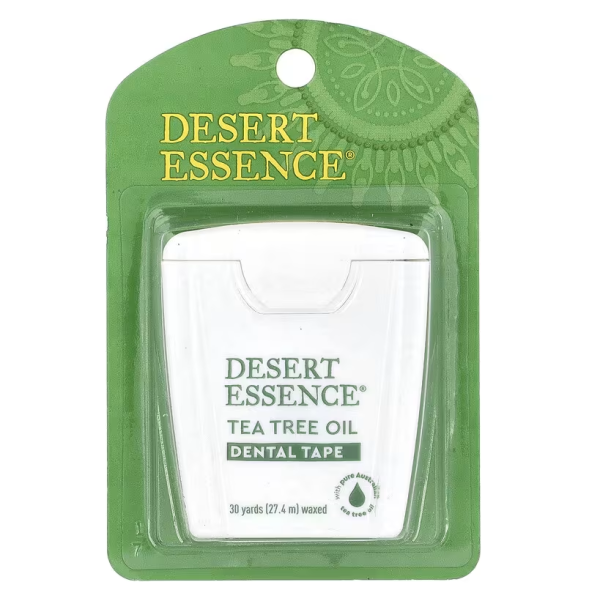 Зубна стрічка, Dental Tape, Desert Essence, з олією чайного дерева, вощена, 27.4 м