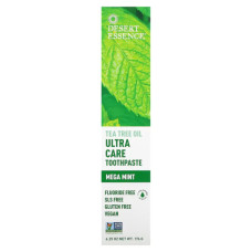 Зубна паста з чайним деревом та м'ятою перцевою, Desert Essence Natural Tea Tree Oil Ultra Care Toothpaste, 176 г.