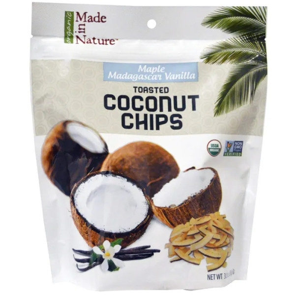 Кокосові смужки, Toasted Coconut Chips, Made in Nature, органік, 85 м