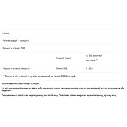 Витамин B3 ниацин 500 мг, Bio-Tech B3-500, 100 капсул