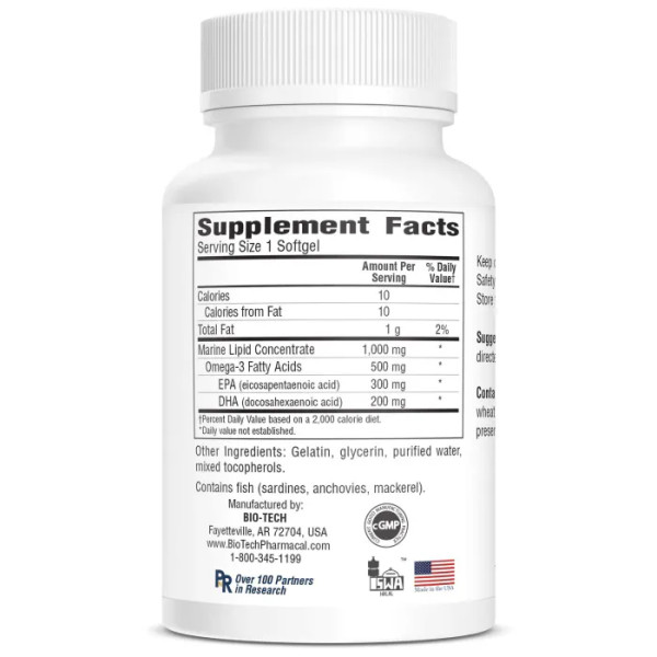 Омега-3, риб'ячий жир, Omega Oil, Bio-Tech, 100 гелевих капсул