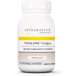 Коензим Q10 200 мг з вітаміном E, зі смаком кленовий горіх, Vitaline CoQ10 Integrative Therapeutics, 30 жувальних пластин